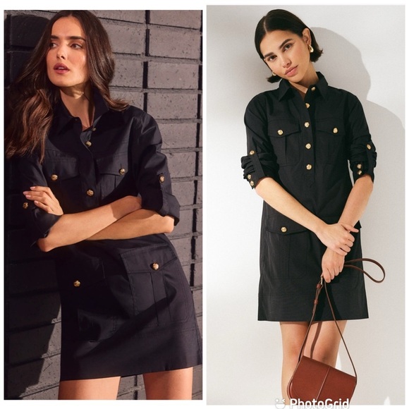 Veronica Beard Saude Long-Sleeve Utility Dress in Navy New With Tags! - Picture 7 of 7